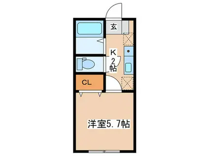 S・Kレジデンス(ワンルーム/1階)の間取り写真