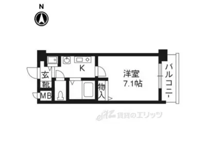 プレサンス京都神宮道(1K/3階)の間取り写真