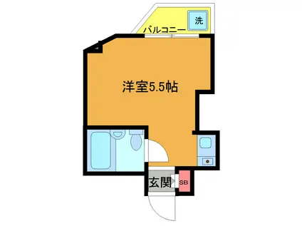 TOP南行徳II(ワンルーム/2階)の間取り写真