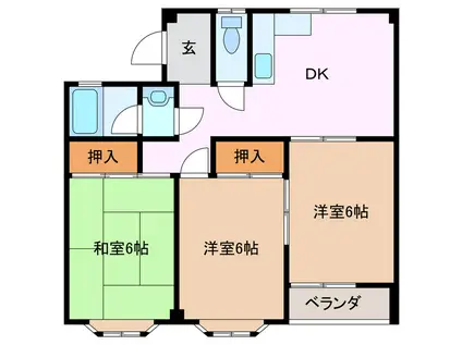 桜マンション B(3DK/3階)の間取り写真