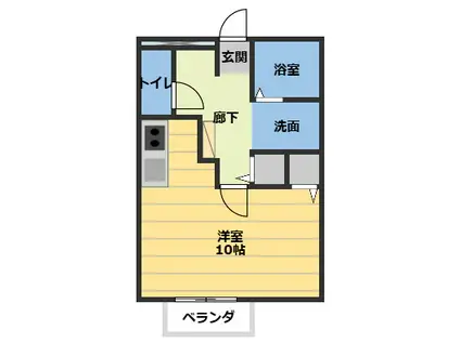 ラ・メールTAKASAGO A(1K/1階)の間取り写真
