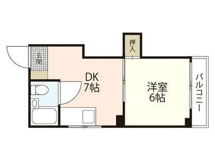 林コーポ (1DK/2階)の間取り写真