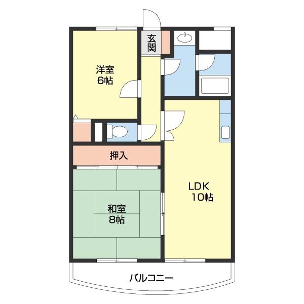 デュオ丸の内(2LDK/4階)の間取り写真