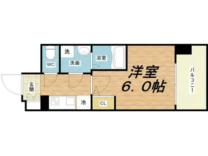 エスリードレジデンスグラン大阪福島ノース(1K/3階)の間取り写真