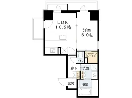 LA CASA 石ケ辻(1LDK/5階)の間取り写真