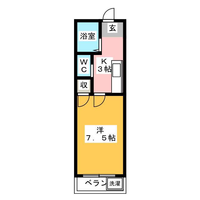 プチメゾン野田(1K/2階)の間取り写真