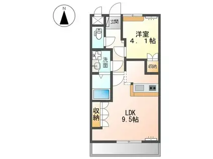 レジデンス城西I(1LDK/2階)の間取り写真