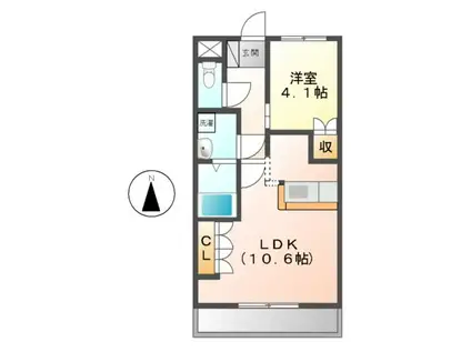E-STAGE I(1LDK/2階)の間取り写真