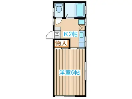 ヒルズ永和台(1K/1階)の間取り写真