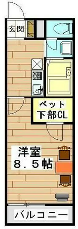 レオパレスエミールプラザ 2階階 間取り
