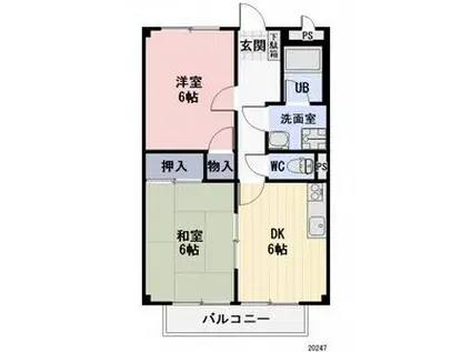 SURPLUS AIM(2DK/2階)の間取り写真