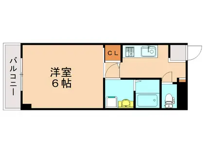 スリム九工大(1K/3階)の間取り写真