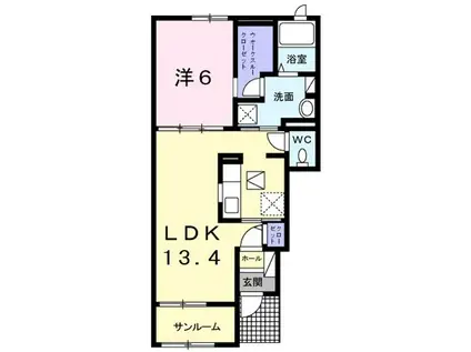 アルモニー印西I(1LDK/1階)の間取り写真