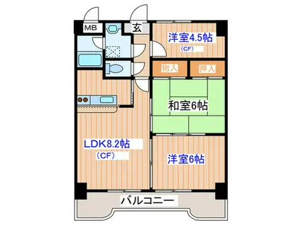 エクセレント結城2(3LDK/2階)の間取り写真