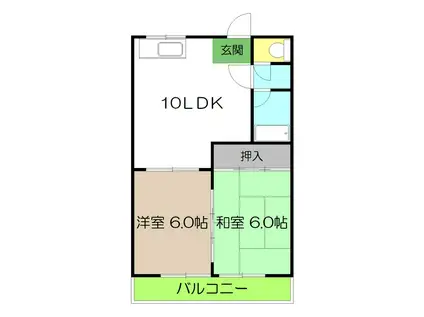 ハイツMINT(2LDK/3階)の間取り写真