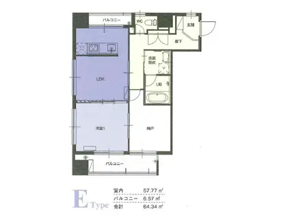 ピアビル(2LDK/5階)の間取り写真