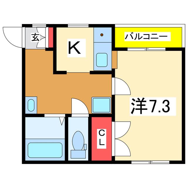 ヴィラYAMADA(1K/2階)の間取り写真