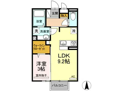 カサ・ドルチェ B(1LDK/2階)の間取り写真