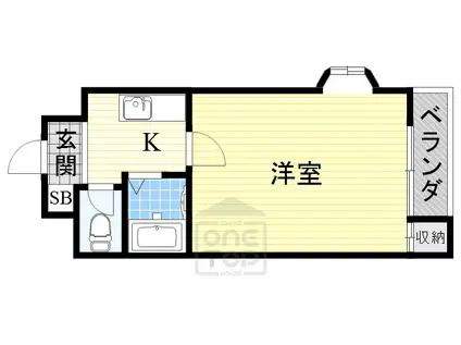 フィールド岸部(1K/3階)の間取り写真