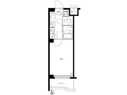 ルーブル神楽坂弐番館(1K/4階)の間取り写真