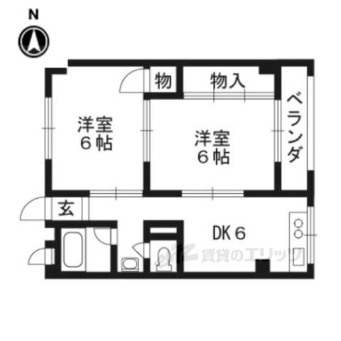 サンハイム笹野(2DK/2階)の間取り写真