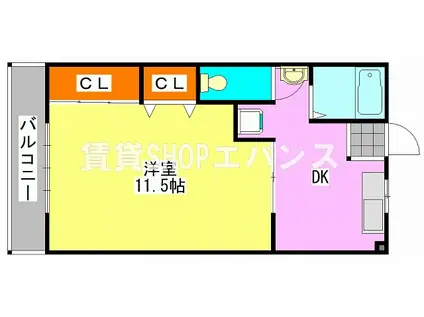 クアジュ・ノブレス(1DK/3階)の間取り写真