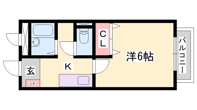 ウインズ長池(1K/2階)の間取り写真