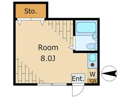 リヨン代沢(ワンルーム/1階)の間取り写真