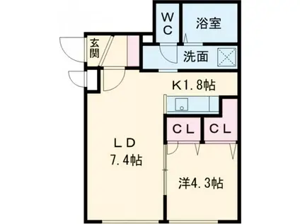 グランメール本郷通(1LDK/1階)の間取り写真