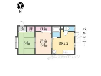 リバーサイド100(2DK/2階)の間取り写真