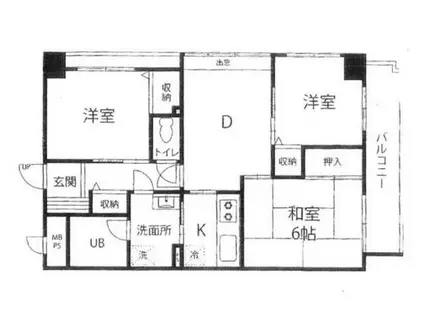 桜ヶ丘セントラルハイツ(3DK/1階)の間取り写真