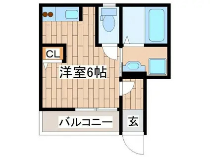 リッチライフ箕岡通(ワンルーム/1階)の間取り写真