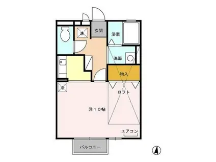 シャルム(ワンルーム/2階)の間取り写真