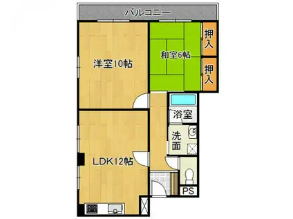 メゾンST(2LDK/4階)の間取り写真