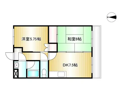 瀬戸内コーポ(2DK/2階)の間取り写真