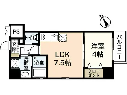 KATAYAMABLD24(1LDK/9階)の間取り写真