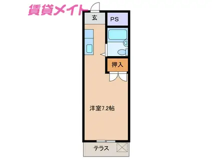 トマトハイツ(ワンルーム/1階)の間取り写真
