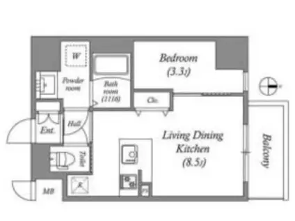 ARTIZA京橋ウエスト(1LDK/4階)の間取り写真