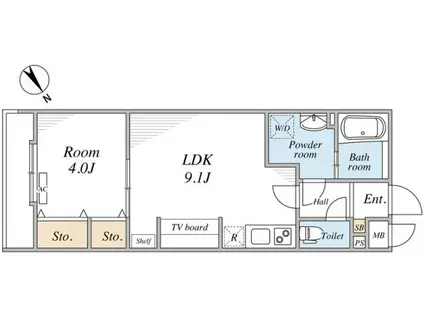 リブリ・船橋IV(1LDK/3階)の間取り写真