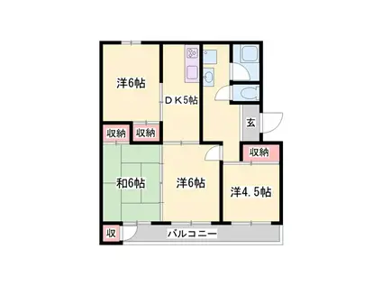 青山年ヶ森ハイツ A棟(4DK/3階)の間取り写真