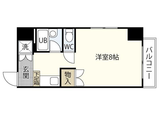 幟町ゼネラルビル(ワンルーム/9階)の間取り写真