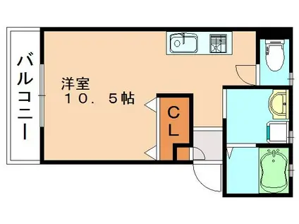NANO ONE(ワンルーム/1階)の間取り写真