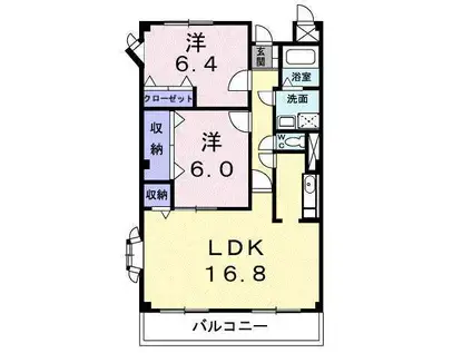 グランド・メール(2LDK/2階)の間取り写真