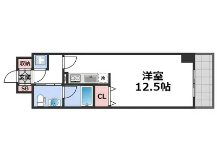 シティヒルズ安堂寺(1K/5階)の間取り写真