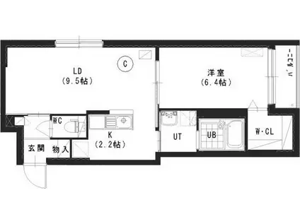 グランスター8(1LDK/5階)の間取り写真