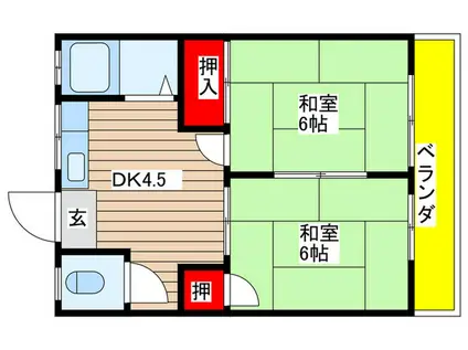 メゾン高砂(2DK/1階)の間取り写真