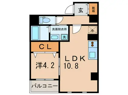 WELL BEAR新神戸(1LDK/2階)の間取り写真
