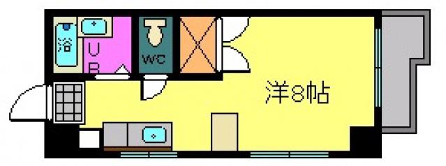 ハラビル(ワンルーム/3階)の間取り写真