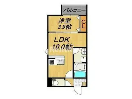 LECOCON岩倉V(1LDK/1階)の間取り写真