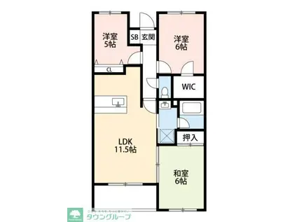 パティオス若葉(3LDK/2階)の間取り写真